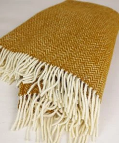KLIPPAN Herringbone Caramel Eco Lambs Wool Throw Homeware 9 KLIPPAN Herringbone Caramel Eco Lambs Wool Throw Homeware