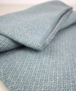 KLIPPAN Diamond Duck Egg Merino Wool Throw