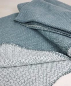 KLIPPAN Diamond Duck Egg Merino Wool Throw