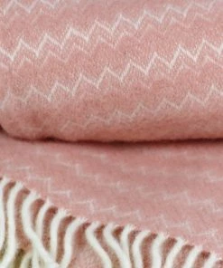KLIPPAN Rose Chevron Eco Wool Throw Homeware