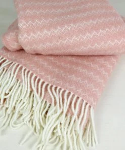 KLIPPAN Rose Chevron Eco Wool Throw Homeware