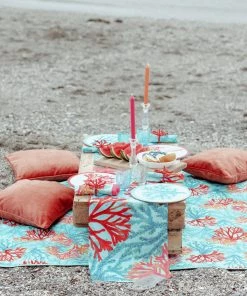 Magic Textiles Coral Rays Linen Table Runner Kitchen & Dining