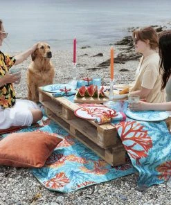 Magic Textiles Picnic Blanket Coral Rays