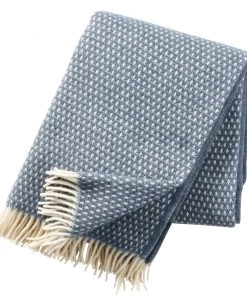 KLIPPAN Twister Smoked Blue Lambs Wool Throw