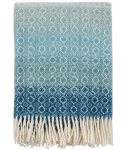 KLIPPAN Graduated Aqua Lambs Wool Throw Homeware