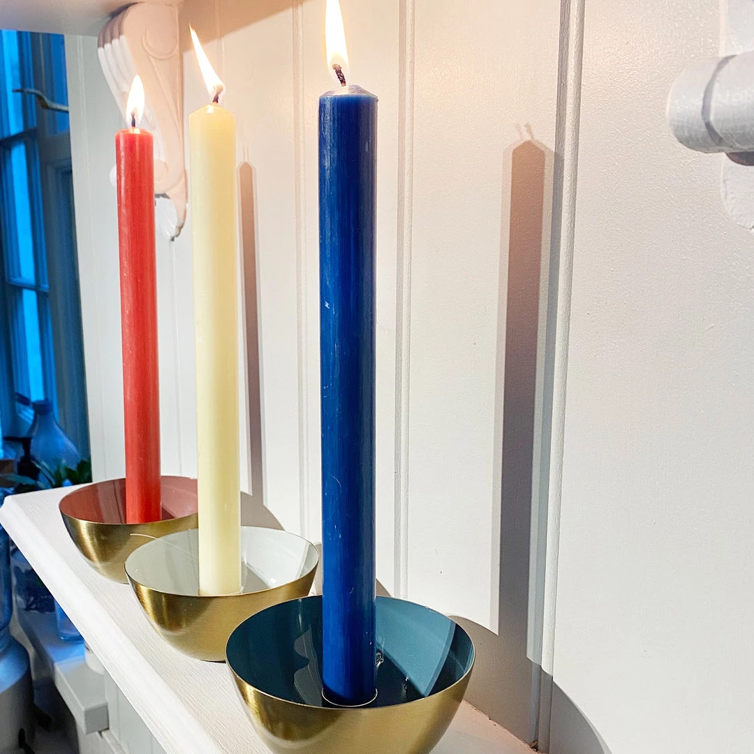 Light & Living Blue & Gold Candle Holder 3 Light & Living Blue & Gold Candle Holder