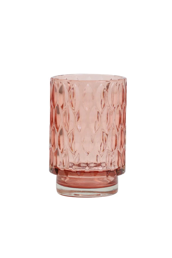 Light & Living Candles & Home Fragrance Textured Glass Tea Lights-Coral 6 Light & Living Candles & Home Fragrance Textured Glass Tea Lights-Coral