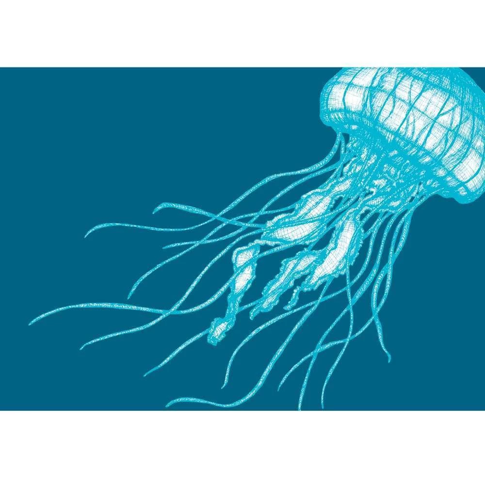 Cream Cornwall Wall Decor Jellyfish Art Print In Turquoise And Blue In Three Sizes - A2, A3 And A4 1 Cream Cornwall Wall Decor Jellyfish Art Print In Turquoise And Blue In Three Sizes - A2, A3 And A4
