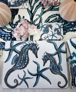 Orchard Melamine Kitchen & Dining Cork-Backed Sea Life Placemats, Set Of 4