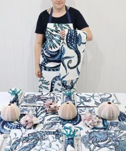 Magic Textiles Kitchen & Dining Sea Creature Octopus Apron & Seahorse Tea Towel Set
