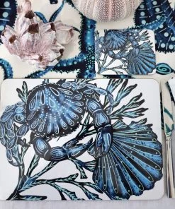 Orchard Melamine Kitchen & Dining Cork-Backed Sea Life Placemats, Set Of 4