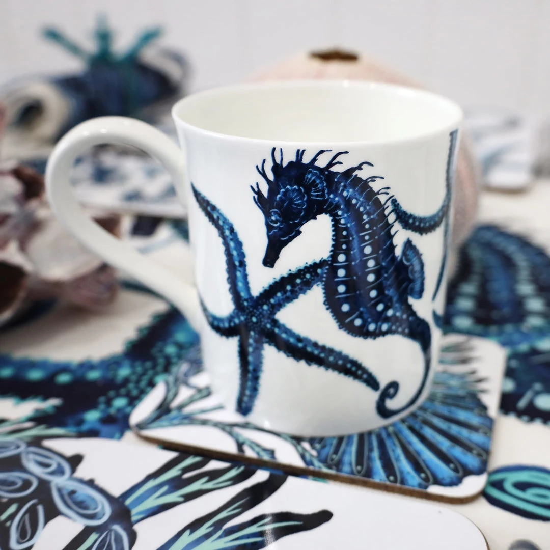 Orchard Melamine Kitchen & Dining Cork-Backed Sea Life Coasters, Set Of 4 4 Orchard Melamine Kitchen & Dining Cork-Backed Sea Life Coasters, Set Of 4