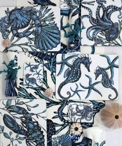 Orchard Melamine Kitchen & Dining Cork-Backed Sea Life Placemats, Set Of 4