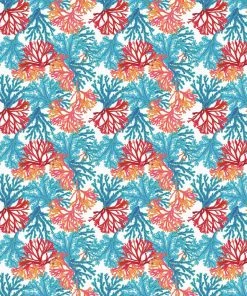 Magic Textiles Homeware Coral Rays Linen Fabric - Off White