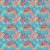 Magic Textiles Coral Rays Linen Fabric - Sea Blue