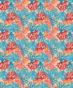 Magic Textiles Coral Rays Linen Fabric - Sun Rays