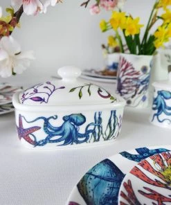 Fegg Hayes Kitchen & Dining Bone China Reef Butter Dish