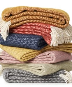 KLIPPAN Herringbone Caramel Eco Lambs Wool Throw Homeware 7 KLIPPAN Herringbone Caramel Eco Lambs Wool Throw Homeware