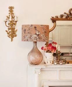 Jarapa St Mawes Long Neck Glass Lamp Base In Pink Homeware