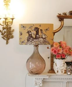 Jarapa St Mawes Long Neck Glass Lamp Base In Pink Homeware