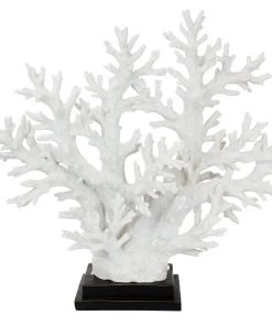 Coach House Decorative White Resin Reef Tree On Plinth