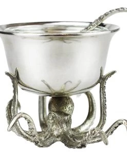 Detail Products Pewter Octopus Condiment Bowl With Spoon