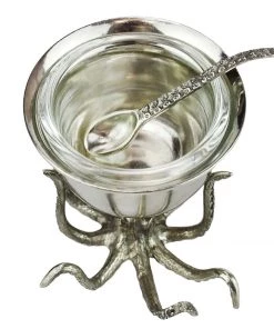 Detail Products Pewter Octopus Condiment Bowl With Spoon