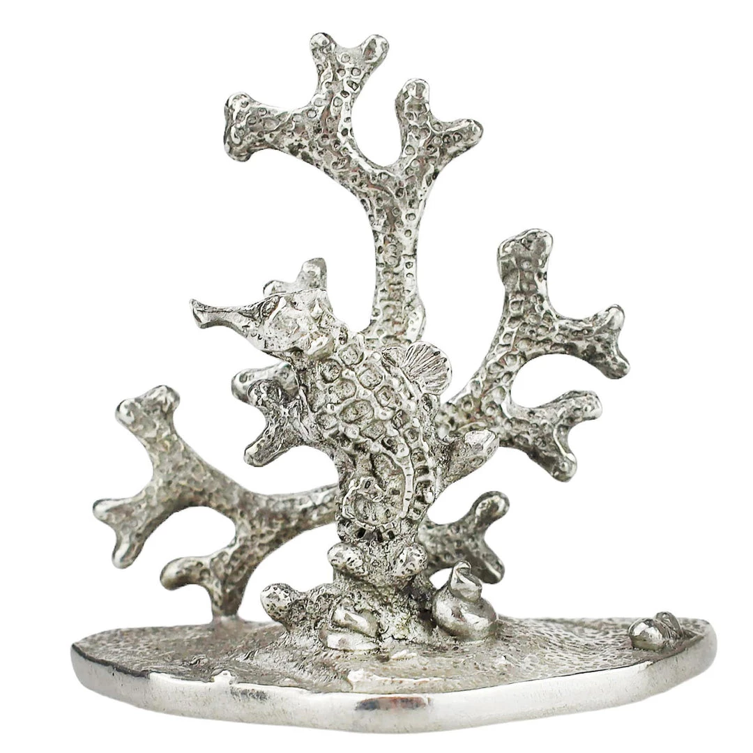 Detail Products Kitchen & Dining Pewter Coral & Seahorse Card Holder 1 Detail Products Kitchen & Dining Pewter Coral & Seahorse Card Holder