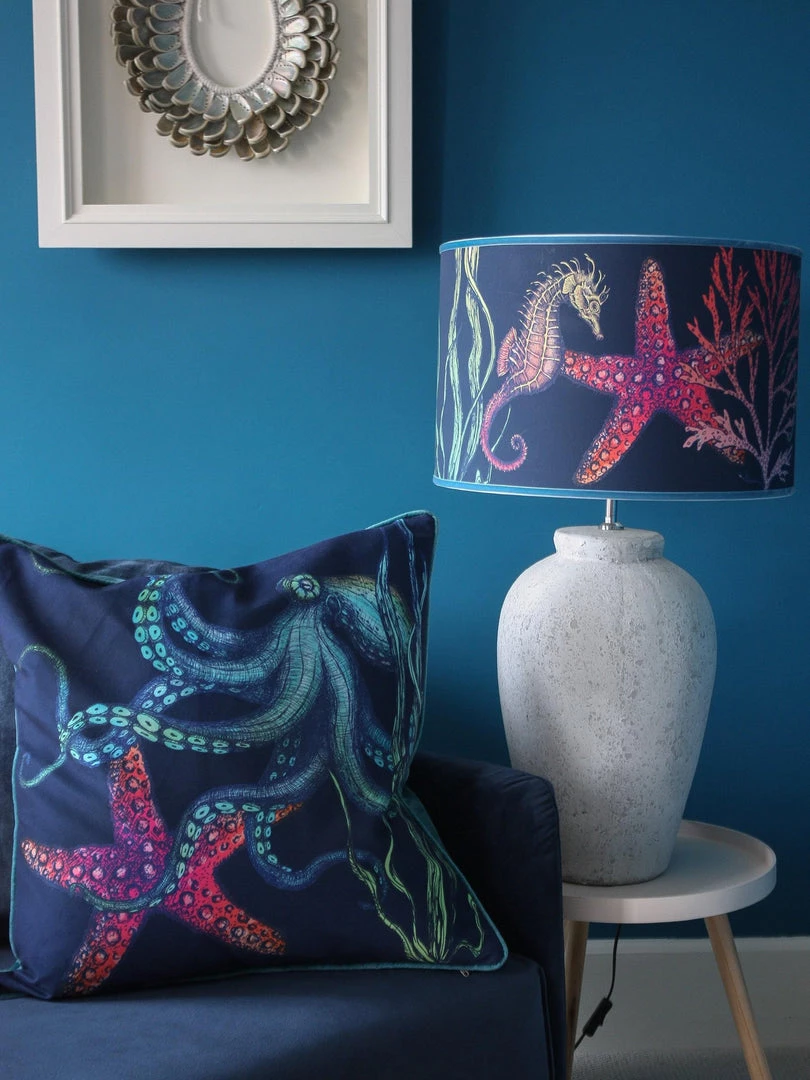 Magic Textiles Rainbow Reef Octopus Velvet Cushion Cover On Navy Velvet Homeware 5 Magic Textiles Rainbow Reef Octopus Velvet Cushion Cover On Navy Velvet Homeware