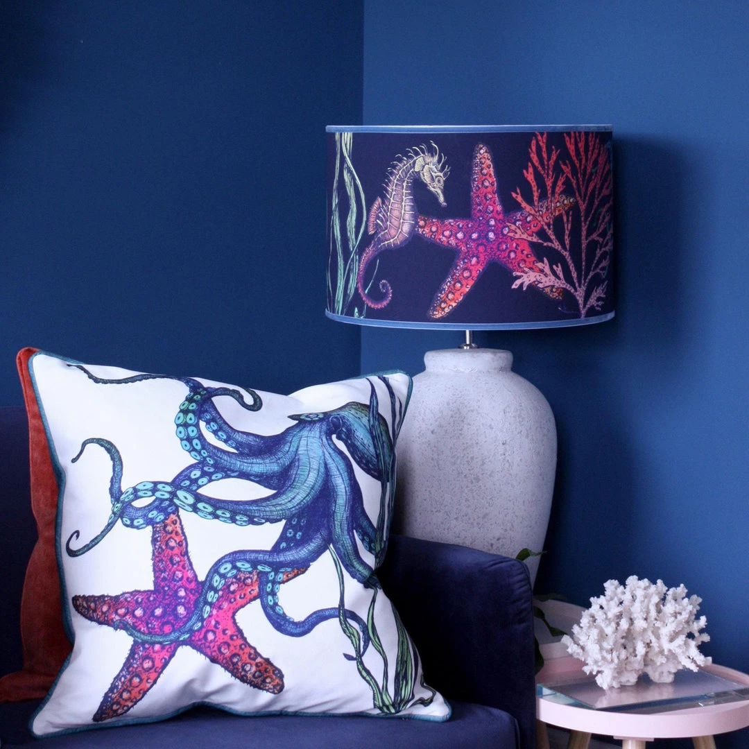 Magic Textiles Rainbow Reef Octopus Velvet Cushion Cover On White Velvet Homeware 4 Magic Textiles Rainbow Reef Octopus Velvet Cushion Cover On White Velvet Homeware