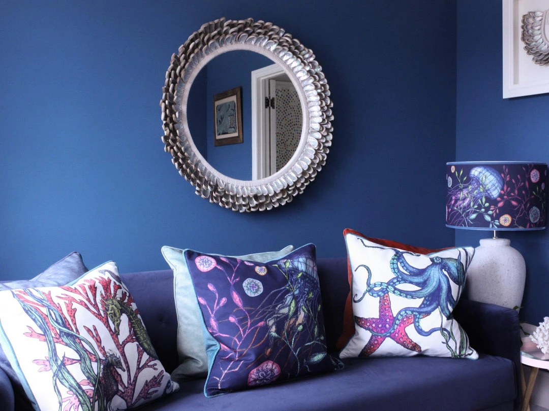 Magic Textiles Rainbow Reef Octopus Velvet Cushion Cover On White Velvet Homeware 7 Magic Textiles Rainbow Reef Octopus Velvet Cushion Cover On White Velvet Homeware