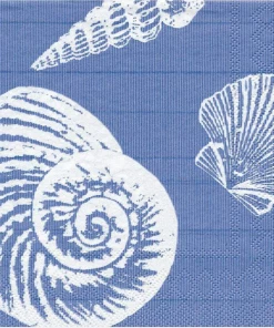 Caspari Kitchen & Dining Ocean Blue Shells Paper Napkins