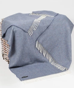 John Hanly Oversized Cashmere Throw Denim Cream