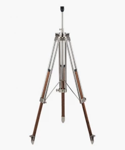 Pacific Lifestyle Homeware Port Nickel And Wood Tripod Floor Lamp