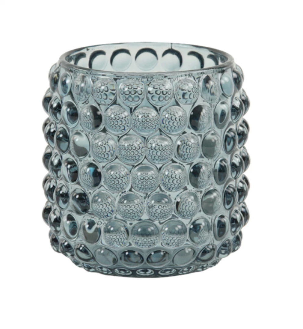 Light & Living Sea Urchin Glass Tea Light Small - Blue Grey 1 Light & Living Sea Urchin Glass Tea Light Small - Blue Grey