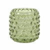 Light & Living Sea Urchin Glass Tea Light - Olive Green