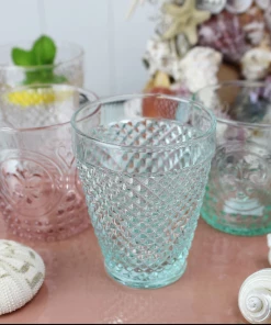 United Glass Aqua Diamond Cut Tumbler New Arrivals