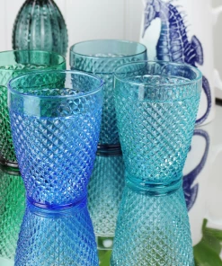 United Glass Ocean Diamond Cut Tumbler