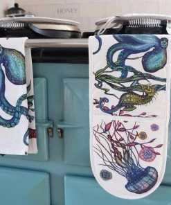 Magic Textiles Reef Design Multi-Coloured Print Oven Gloves Kitchen & Dining