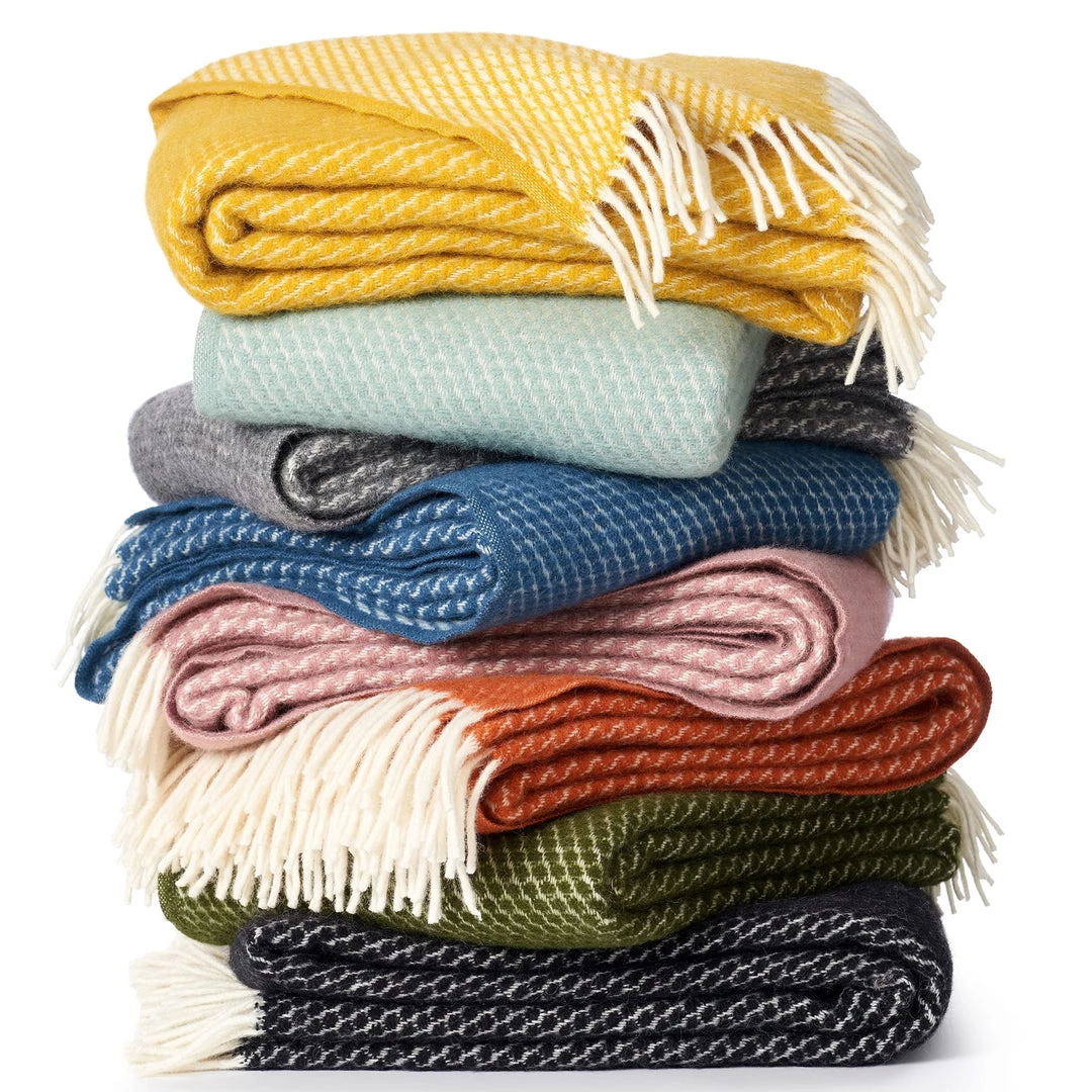 KLIPPAN Pebble Petrol Blue Lambs Wool Throw Homeware 3 KLIPPAN Pebble Petrol Blue Lambs Wool Throw Homeware