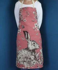 Magic Textiles Linen And Cotton Apron With Hare Design