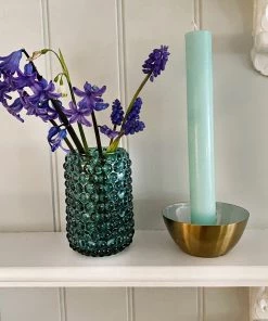 Light & Living Candles & Home Fragrance Aqua & Gold Candle Holder