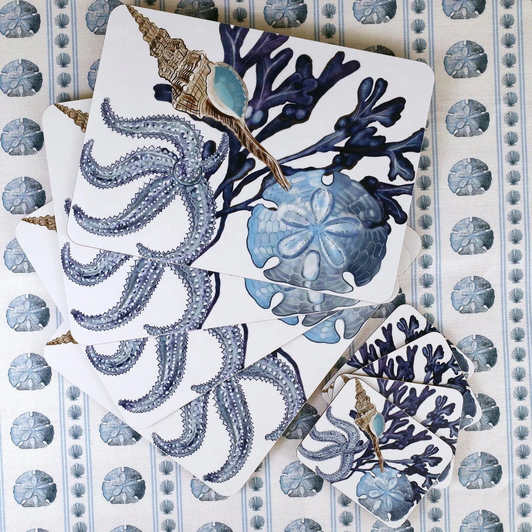 Orchard Melamine New Arrivals Beachcomber Coasters, Set Of 4 4 Orchard Melamine New Arrivals Beachcomber Coasters, Set Of 4