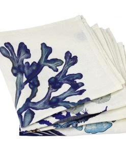 Magic Textiles Kitchen & Dining Beachcomber Napkins On Off White Organic Linen