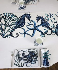 Orchard Melamine Kitchen & Dining Cork-Backed Sea Life Coasters, Set Of 4