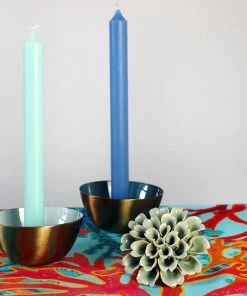 Caspari Aqua Dinner Candle Tablescaping
