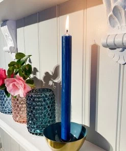 Light & Living Blue & Gold Candle Holder