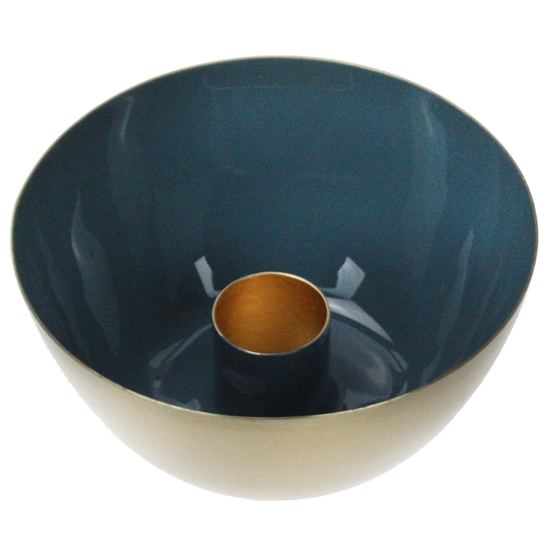 Light & Living Blue & Gold Candle Holder 1 Light & Living Blue & Gold Candle Holder