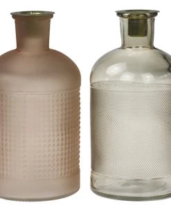 Light & Living Candles & Home Fragrance Blush Glass Bottle Candle Holder