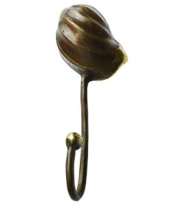 Cream Cornwall Conch Shell Brass Hook No.4 Hardware